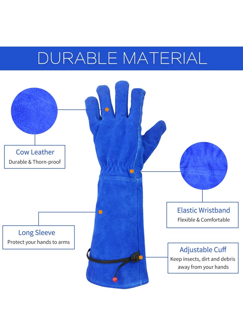 SOLARAE Gardening Gloves for Women/Men, Rose Pruning Thorn-Proof Gloves, with Adjustable Cuff and Durable Goatskin Leather, Comfy Breathable Long Sleeve Work Garden Gauntlet Gloves for Yard Work - Image 2