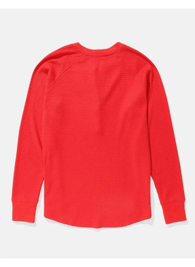 امريكان ايجل AE Long-Sleeve Plush Henley T-Shirt