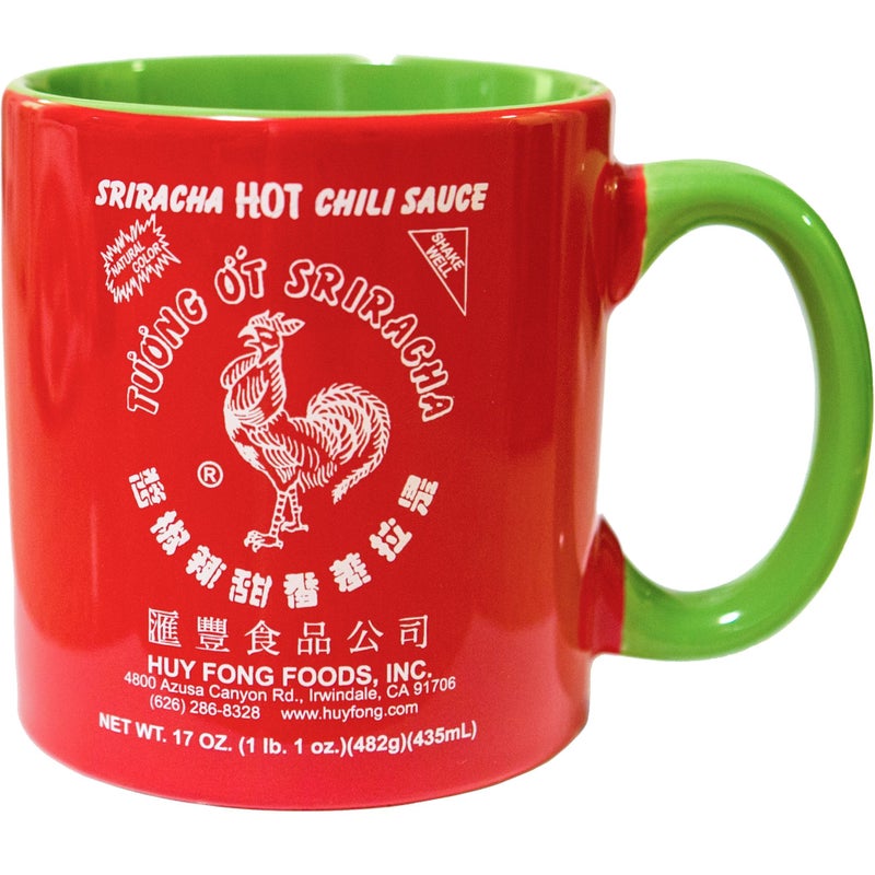 Sriracha Hot Chili Sauce Red  Green Ceramic Mug Large 19oz