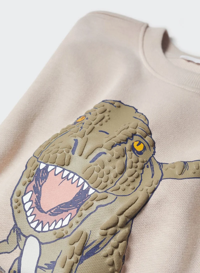 MANGO Kids Dino Print Sweatshirt