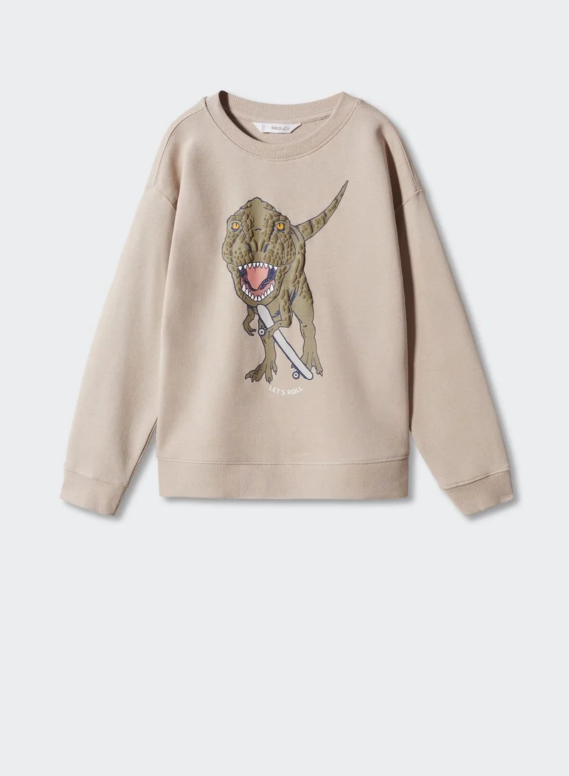 MANGO Kids Dino Print Sweatshirt