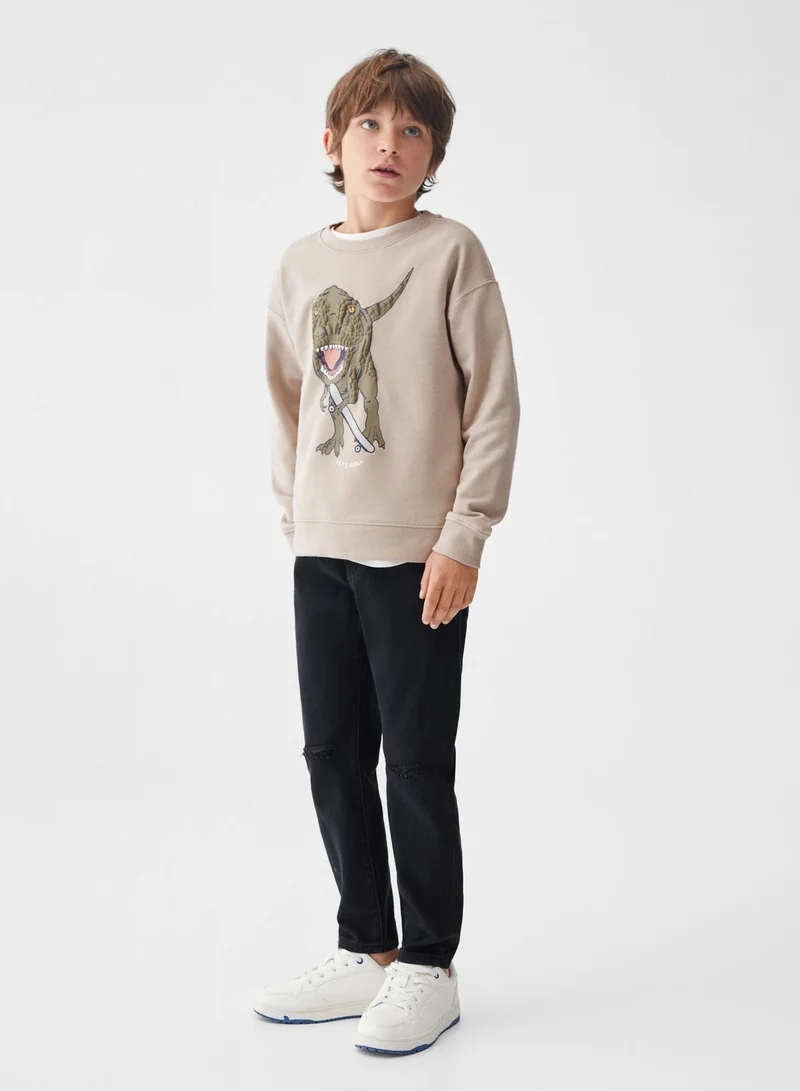 MANGO Kids Dino Print Sweatshirt