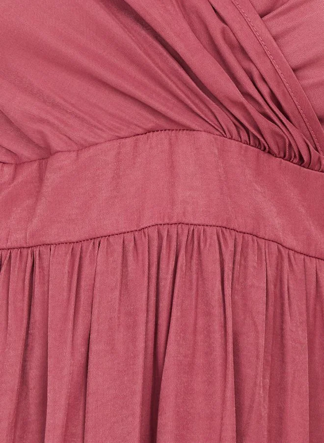 ستايلي فستان ميدي بقصة - ولف أمامي سادة