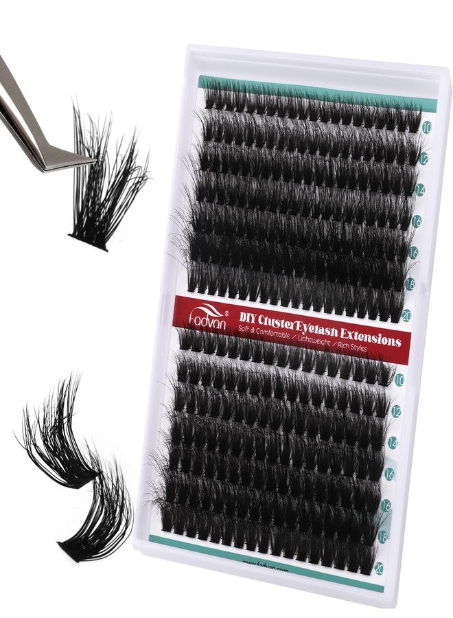 FADVAN 280Pcs Wispy Lash Clusters 60+80D Mixed Individual Eyelash Clusters 3D Effect D-Curly Cluster Eyelash Extensions, Fluffy Lash Clusters Soft & Strong Thin Band DIY at Home - Image 1
