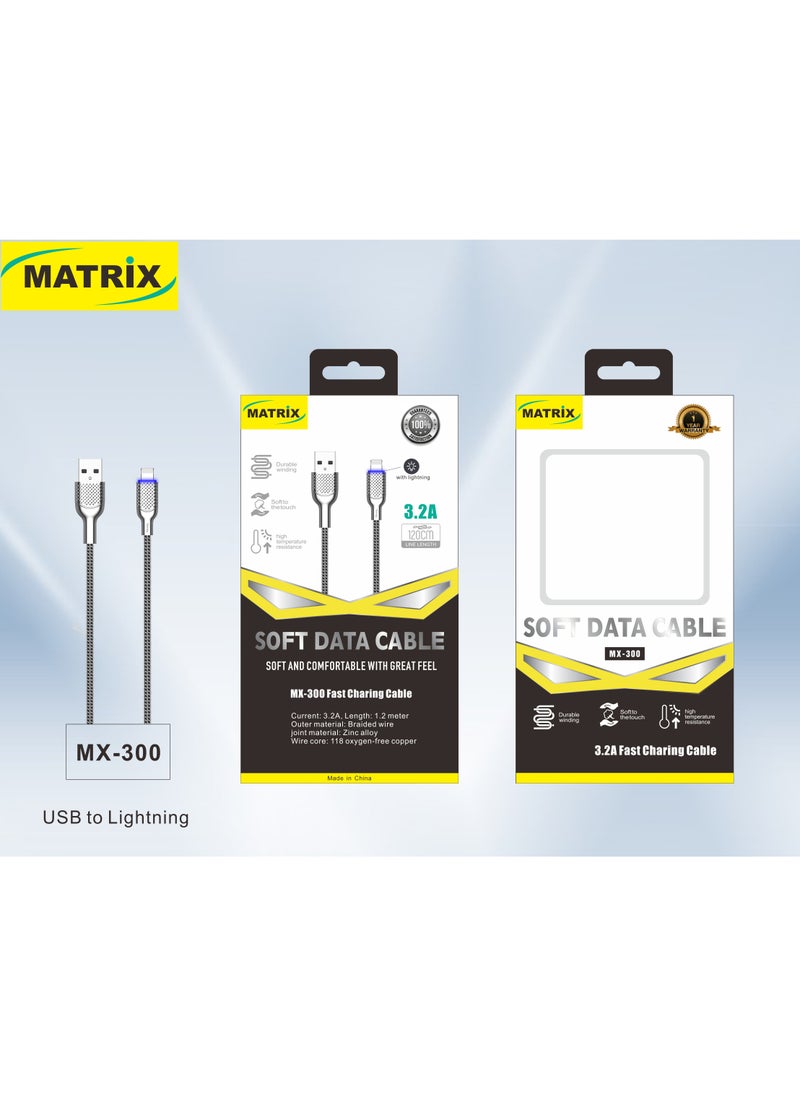 MATRIX MX-300 Powe:3.2A (18W) Fast charging Data cable  - Image 1
