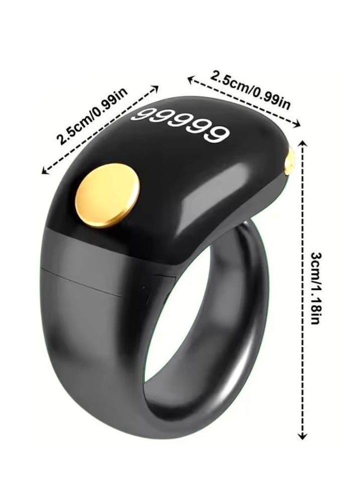 Denx Lightweight Prayer Smart Ring 5-1 Lucky Ring, Tasbih Counter, Large Battery, OLED Display,Digital Watch Ring,Tasbeeh Beads Ring,Electronic rosary,Forgiveness Ring, Ramadan Gift,Eid al-Fitr,Daily Wear & Gift Giving,for Man & Women  - Image 3