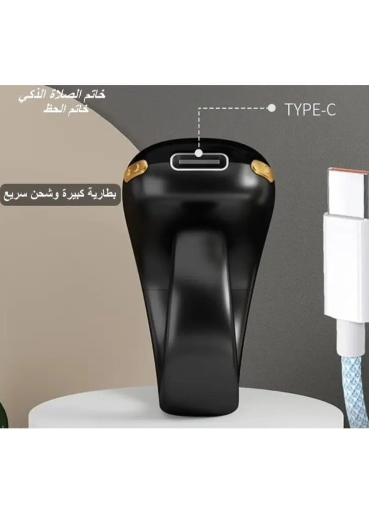 Denx Lightweight Prayer Smart Ring 5-1 Lucky Ring, Tasbih Counter, Large Battery, OLED Display,Digital Watch Ring,Tasbeeh Beads Ring,Electronic rosary,Forgiveness Ring, Ramadan Gift,Eid al-Fitr,Daily Wear & Gift Giving,for Man & Women  - Image 5