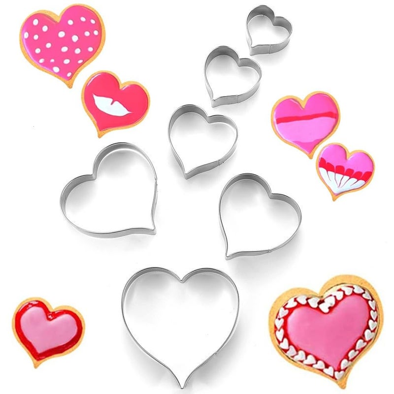 Mr Cookie Heart Cookie Cutters Set of 6, Stainless Steel Sandwiches Cutters Biscuit Molds for Kids,Sturdy Cutters for Cookies,Sandwiches,Small to Large Size of, 1.69-3.74 inch Sizes - Image 3