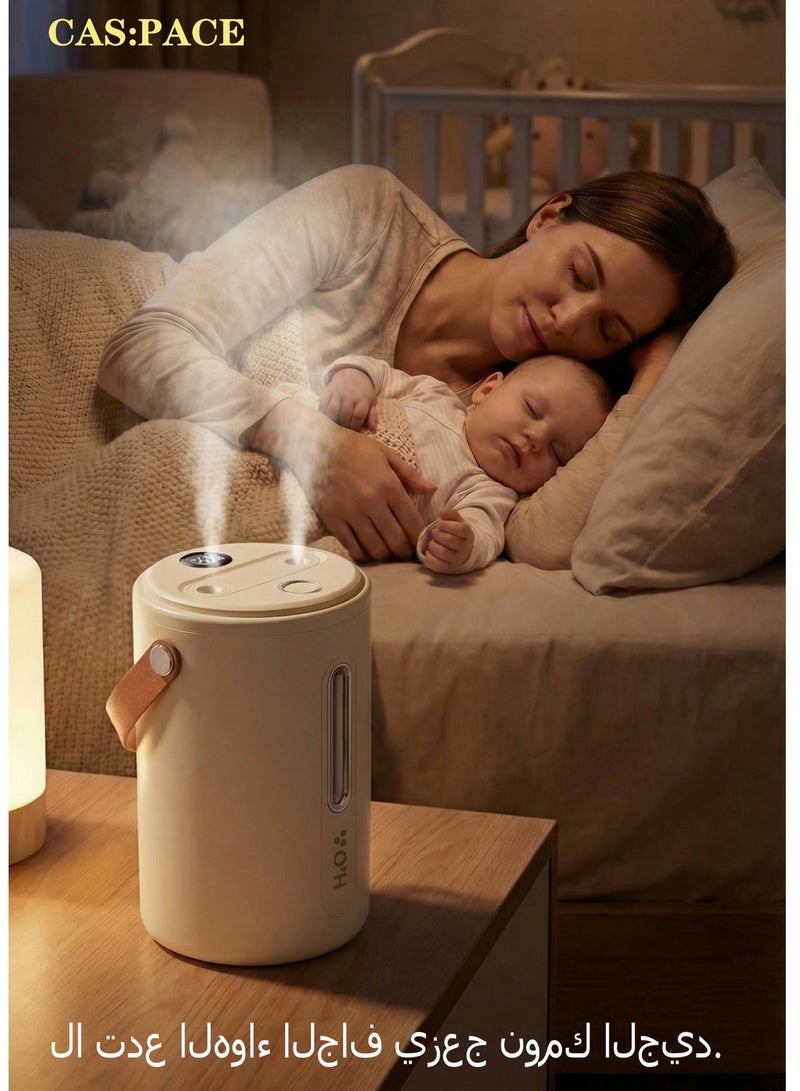 cas:pace 1L Large Capacity Quiet Aromatherapy Humidifier | Suitable for Mothers and Babies | Dual-Nozzle Nano-Mist Air Humidifier | Ideal for Bedrooms, Living Rooms, and Offices - Image 1