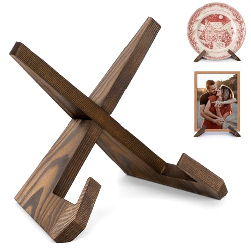 ANBOXIT Plate Stand for Display - 6.5 Inch Plate Holder Display Stand, Wooden Picture Frame Holder, Decorative Table Top Easels - Image 1