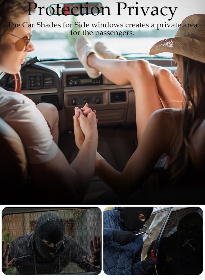 DUNISO 4PCS Car Side Window Sun Shades,Strong-Light Blocking&UV Protection Privacy Shades,Keep out mosquitoes,Universal Essential Interior Accessories for Baby,Car Camping and Napping Curtains,Universal for - Image 5