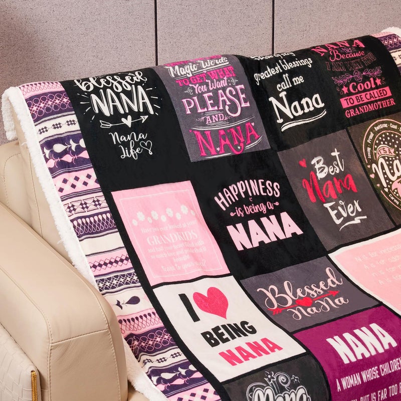 Guvisu Nana Gifts Nana Birthday Gifts Best Nana Ever Blanket Nana Gifts from Grandkids Nana Gifts from Granddaughter Grandma Birthday Gifts for Nana Throw Blanket 50  X 60  - Image 4