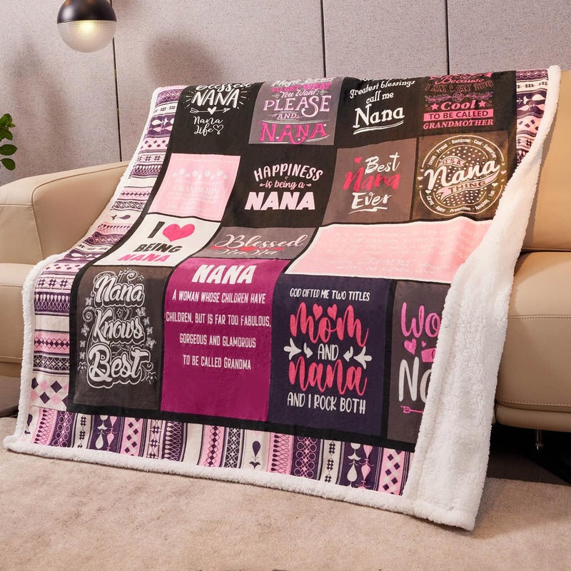 Guvisu Nana Gifts Nana Birthday Gifts Best Nana Ever Blanket Nana Gifts from Grandkids Nana Gifts from Granddaughter Grandma Birthday Gifts for Nana Throw Blanket 50  X 60  - Image 3