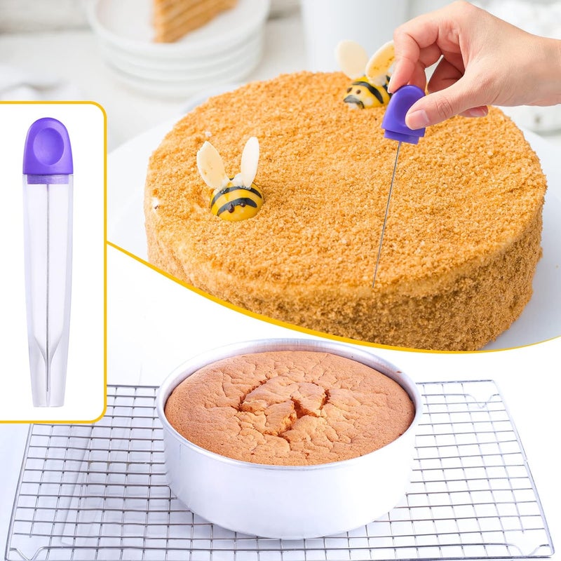 Raiten 6 Pieces Cake Tester Stainless Steel Baking Tester with Cover Reusable Metal Cake Tester Mini Cupcake Tester Baking Cake Tester Needle Sticks for Bread Pastry Biscuit Muffin Cookie Baking - Image 4