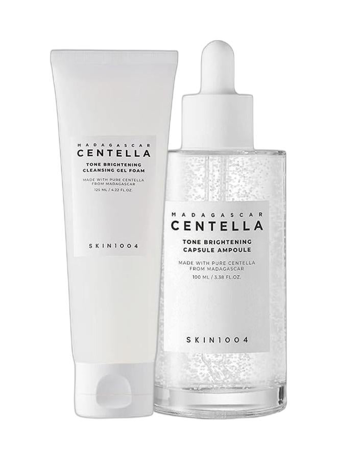 SKIN1004 Madagascar Centella Tone Brightening Capsule Ampoule 100ml + Madagascar Centella Tone Brightening Cleansing Gel Foam 125ml Clear - Image 1