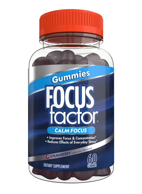 Calm Focus Nootropic Gummies (60 Count) Calm Gummies With Clinically Studied Sensoril Ashwagandha Lemon Balm Extract & Ltheanine For Stress Support Focus And Concentration