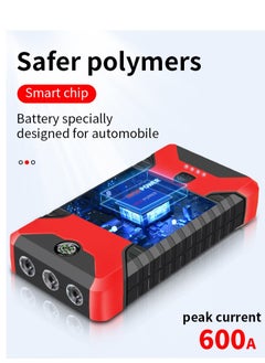 GULFLINK 99800mAh 600A Car Jump Starter, Water Resistant Jump Starter Battery Portable with USB/DC 12V/LED Light Red  - Image 5