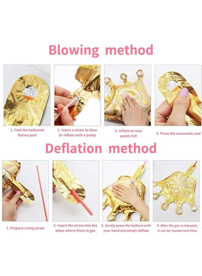 يُسلِّم مجموعة بالونات أرقام من رقائق قوس قزح مقاس 32 بوصة، خيارات من 0 إلى 9 أرقام مع بالونات لاتكس وتاج، ديكورات حفلات أعياد الميلاد للأطفال والكبار، بالونات مايلر من الألومنيوم لحفلات استقبال المولود في الذكرى السنوية - Image 2
