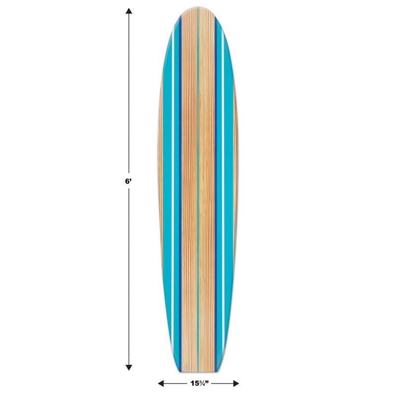 Beistle بيستل لوح ركوب الأمواج الكبير 6' x 15.75" من الكرتون - دعامة هاواي الاستوائية لالتقاط الصور، خلفية تصوير - Image 2