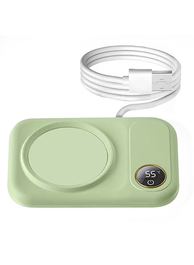 CATANES Coffee Mug Warmer, Electric Cup Heater with LCD Display, Digital Temperature 55-75°C Adjustable, USB-Powered, ABS Material - Green  - Image 5