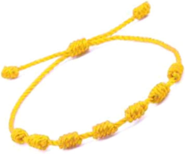 Bracelet 7 knots for protection, Evil Eye and Good Luck. Buddisth String. Thread/Amulet for prosperity and success. Talisman for Womens, Mens, Girls, Boys. Cord Adjustable.