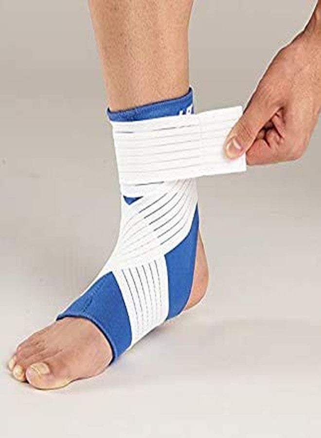 إل بي سابورت دعامة الكاحل LP SUPPORT LP 728 المصنوعة من النيوبرين مع حزام (أزرق، مقاس متوسط) - Image 2