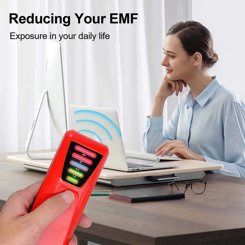 مكشعر إشعاع كهرومغناطيسي عملي / مقياس EMF محمول / مقياس EMF محمول / مقياس جاوس بخمسة مصابيض LED / مقياس اختبار المجال المغناطيسي للمنزل ومكنسة التهوية ومجفف الشعر - Image 3