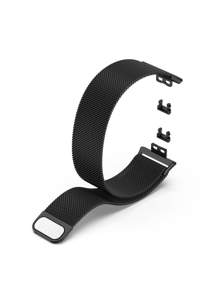 فون بلانيت Stainless Watch Band For Huawei Watch Fit Strap Solid color Fitness Sport Bands For Huawei Watch Fit(Black) - Image 2