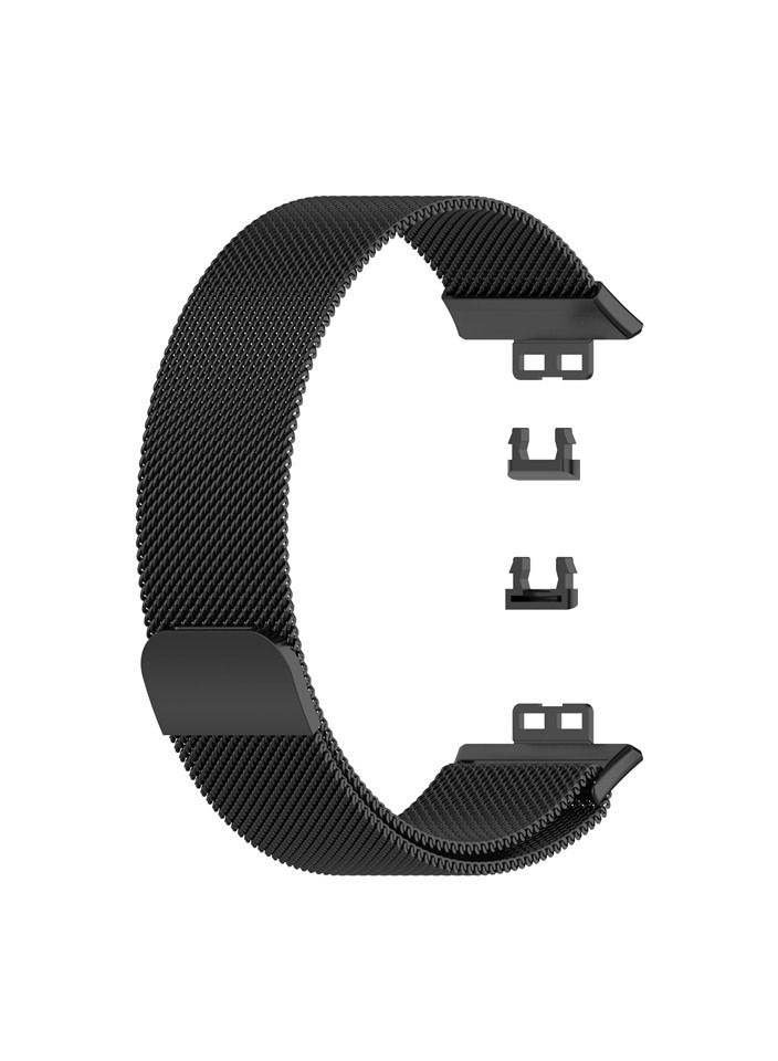 فون بلانيت Stainless Watch Band For Huawei Watch Fit Strap Solid color Fitness Sport Bands For Huawei Watch Fit(Black) - Image 3