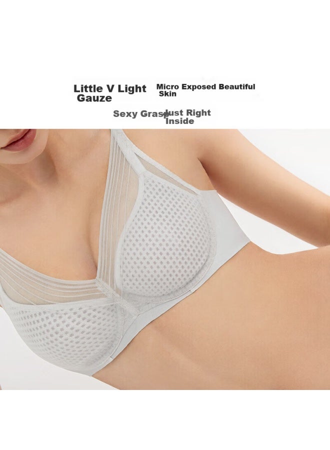 Embry Form Anli Fang Song Yi Same Style Wind Nest Cup Thin Slimming Bra Women's Underwear Ebw0457 Cloud Gray Lgy 80d - Image 2