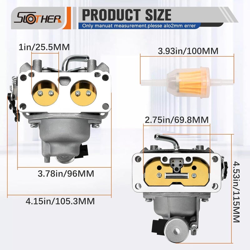 Slother 15004-1010 Carburetor Replacement for Kawasaki 22 HP Engines - Image 2