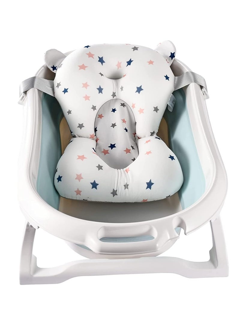 Baby Bath Pad, Adjustable Non-Slip Floating Infant Bath Support Cushion, Bath Tub Seat Mat for Newborn/Infants (0-12 Months) - Image 1