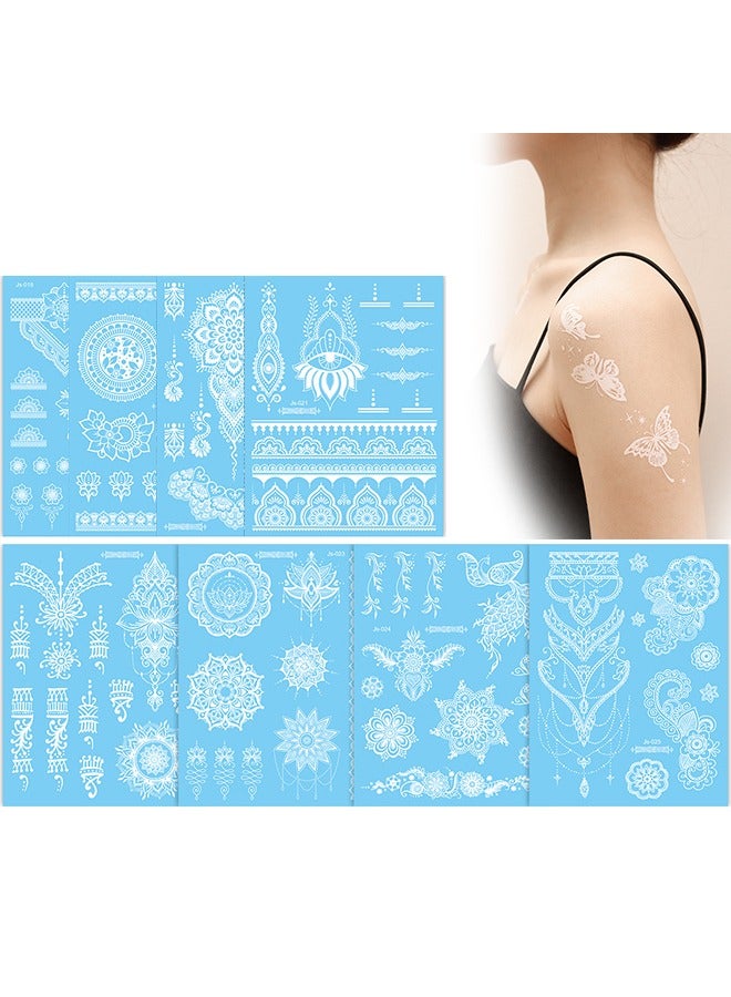 Generic 12-Piece Henna Tattoo Stencils Hand Temporary Tattoo Stickers for Women Art Template Painting Stencils  - Image 1