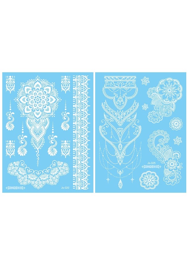 Generic 12-Piece Henna Tattoo Stencils Hand Temporary Tattoo Stickers for Women Art Template Painting Stencils  - Image 3