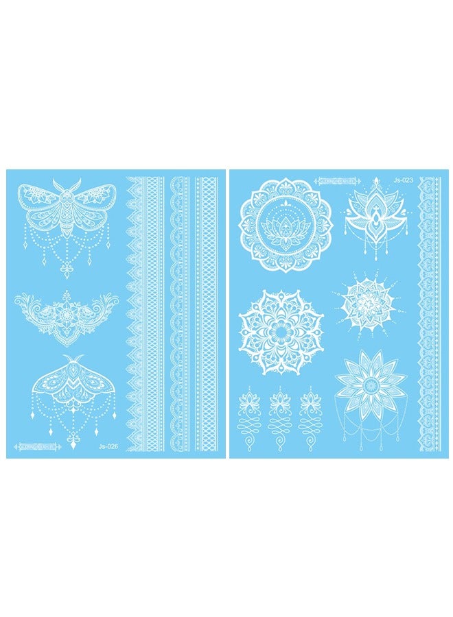 Generic 12-Piece Henna Tattoo Stencils Hand Temporary Tattoo Stickers for Women Art Template Painting Stencils  - Image 5