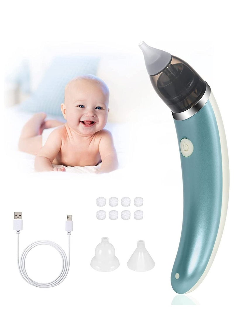 Generic Baby Nasal Aspirator, Electric Baby Nose Sucker Nose Cleaner with 5 Suction Levels and 2 Silicone Tips, Rechargeable Snot Sucker Anti-backflow Nose Vacuum Cleaner for Newborns, Toddlers (Blue)  - Image 1