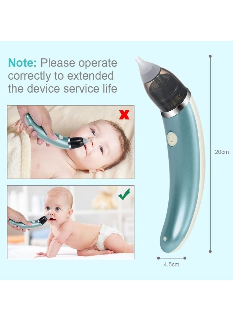 Generic Baby Nasal Aspirator, Electric Baby Nose Sucker Nose Cleaner with 5 Suction Levels and 2 Silicone Tips, Rechargeable Snot Sucker Anti-backflow Nose Vacuum Cleaner for Newborns, Toddlers (Blue)  - Image 5
