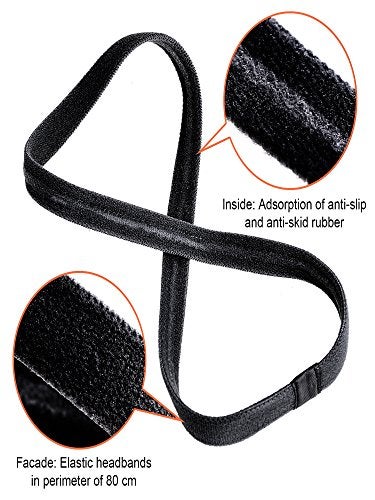 Sumind 4 Pieces Thick Non-Slip Elastic Sport Men Thin Headbands Football Hair Headbands for Women(Black, White) - Image 2