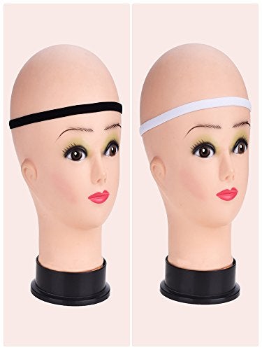 Sumind 4 Pieces Thick Non-Slip Elastic Sport Men Thin Headbands Football Hair Headbands for Women(Black, White) - Image 3