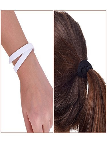 Sumind 4 Pieces Thick Non-Slip Elastic Sport Men Thin Headbands Football Hair Headbands for Women(Black, White) - Image 4