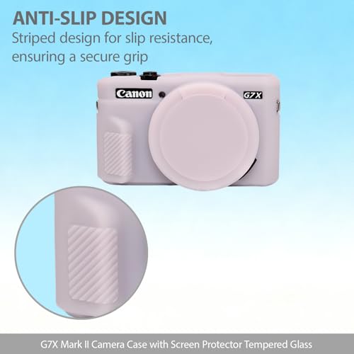 Frevyve Case for Canon G7X Mark II G7X Camera, Soft Silicone Protective Case, Slim Fit Sleeve with Removable Lens Cover and Screen Protector Accessories, Lightweight, Anti-Scratch (Jelly Pink) - Image 4