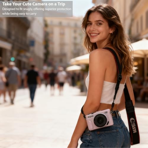 Frevyve Case for Canon G7X Mark II G7X Camera, Soft Silicone Protective Case, Slim Fit Sleeve with Removable Lens Cover and Screen Protector Accessories, Lightweight, Anti-Scratch (Jelly Pink) - Image 2