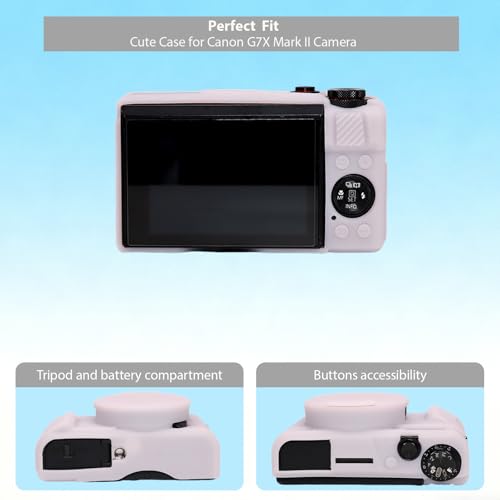 Frevyve Case for Canon G7X Mark II G7X Camera, Soft Silicone Protective Case, Slim Fit Sleeve with Removable Lens Cover and Screen Protector Accessories, Lightweight, Anti-Scratch (Jelly Pink) - Image 3