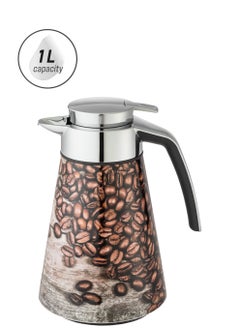 emsa Amza German Thermos 1 liter capacity coffee beans image silver  - Image 1