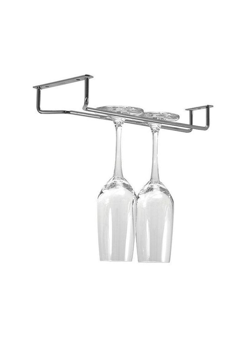sulfar - Single Stainless Steel Wine Glass Rack/Holder Upside Down Glass Hanging Organizer/Glass Hanging Stand for Pubs/Kitchen/Bars - (Pack of 1) Silver - Image 1