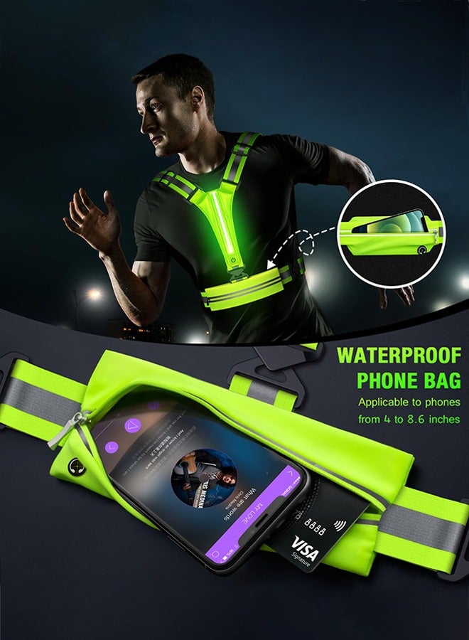 LJRN LED Reflective Vest With Charge Cable Running Gear USB Light Up Running Vest Running Jackets Reflective Running Gear AccessoriesSuitable for Outdoor Sports - Image 3