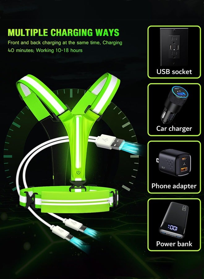 LJRN LED Reflective Vest With Charge Cable Running Gear USB Light Up Running Vest Running Jackets Reflective Running Gear AccessoriesSuitable for Outdoor Sports - Image 5