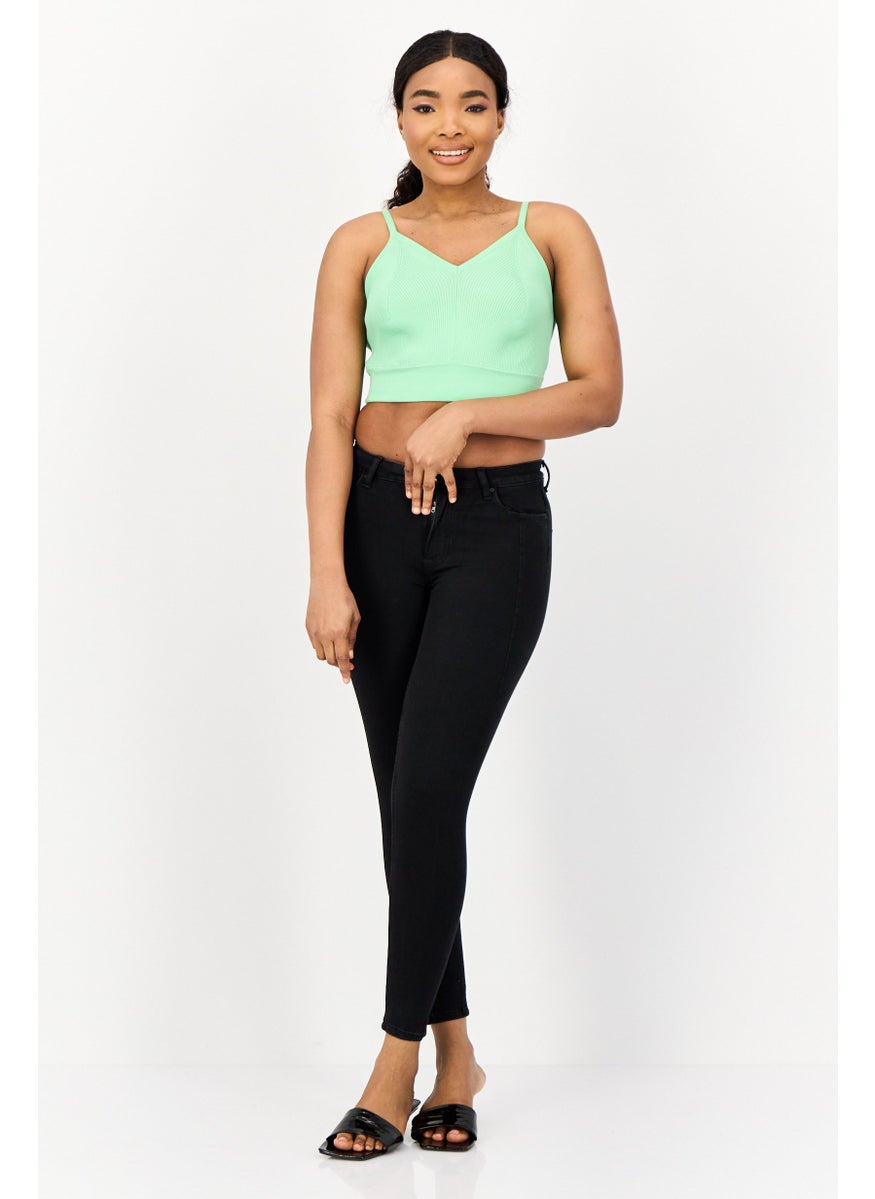 ONLY Women Skinny Fit Solid Stretchable Denim Jeans, Black  - Image 3