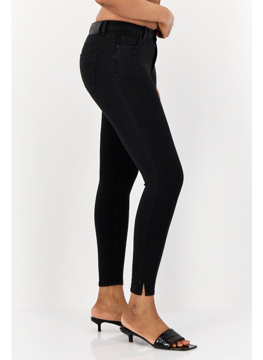 ONLY Women Skinny Fit Solid Stretchable Denim Jeans, Black  - Image 2