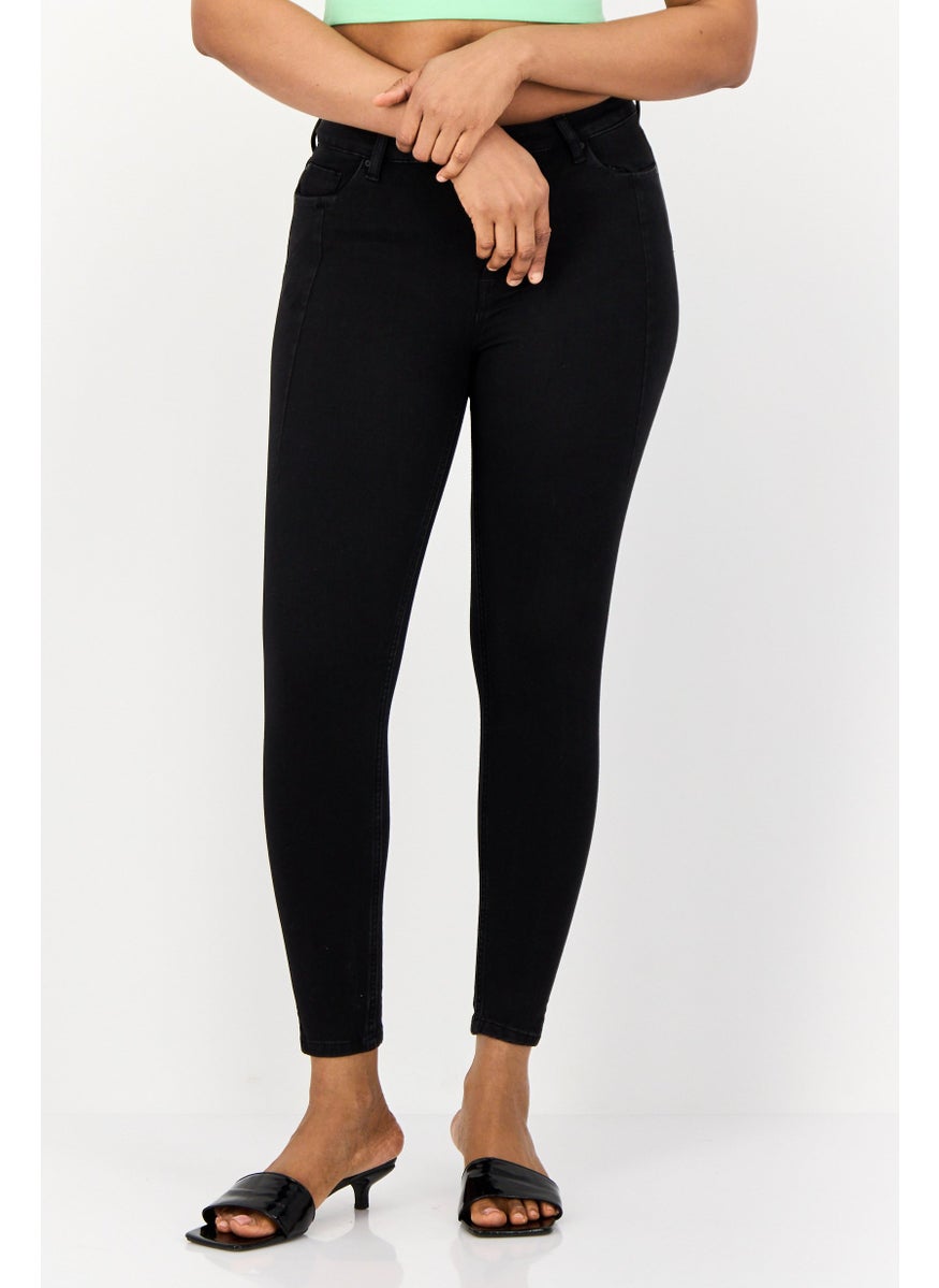 ONLY Women Skinny Fit Solid Stretchable Denim Jeans, Black  - Image 1